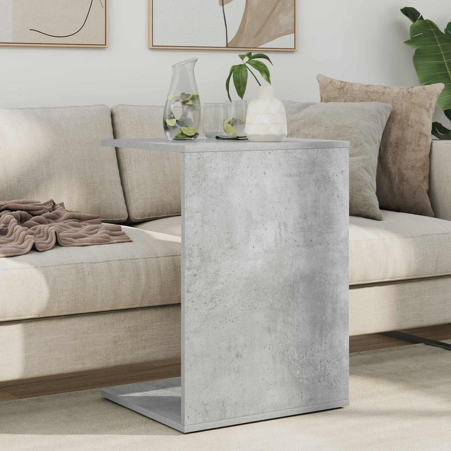 Bijzettafel Beton Grijs 45 x 40 x 62,5 cm Bewerkt hout