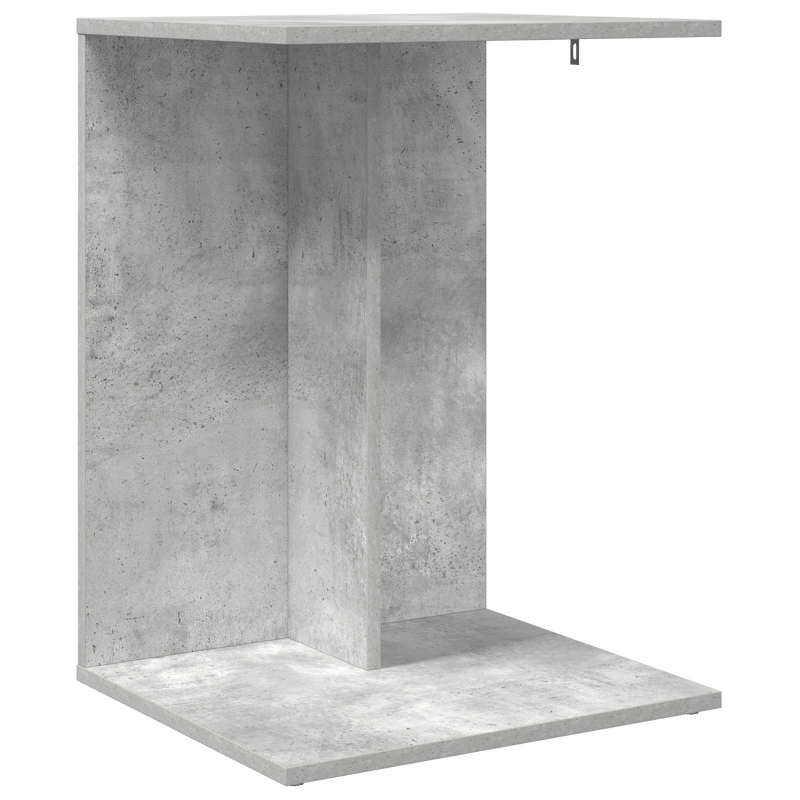 Bijzettafel Beton Grijs 45 x 40 x 62,5 cm Bewerkt hout