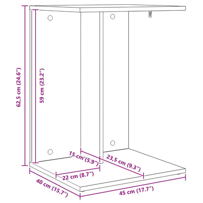 Bijzettafel Oudhout 45 x 40 x 62,5 cm Bewerkt hout