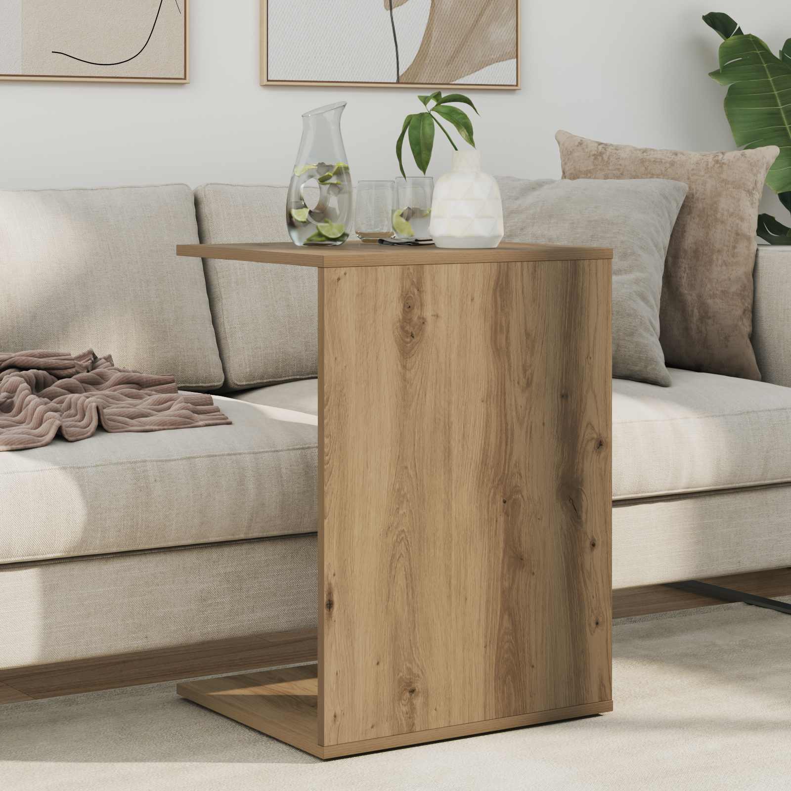 Bijzettafel Artisan Eiken 45 x 40 x 62,5 cm Bewerkt hout