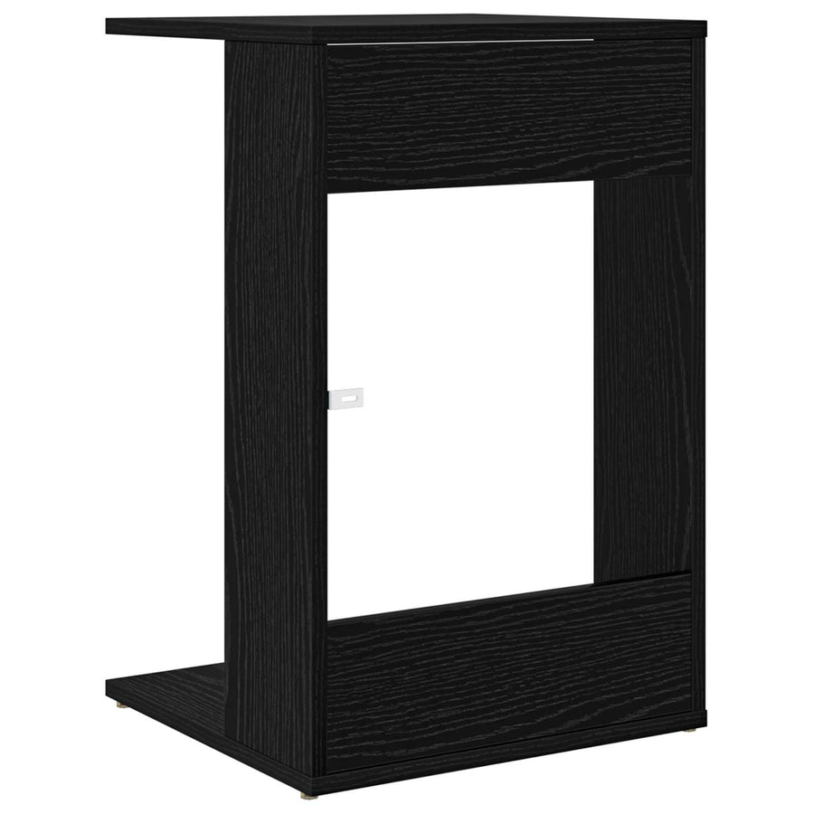 Bijzettafel Zwart Eiken 40 x 38 x 62,5 cm Bewerkt hout