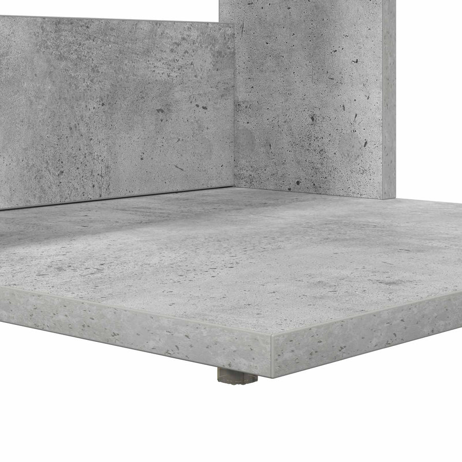Bijzettafel Beton Grijs 40 x 38 x 62,5 cm Bewerkt hout