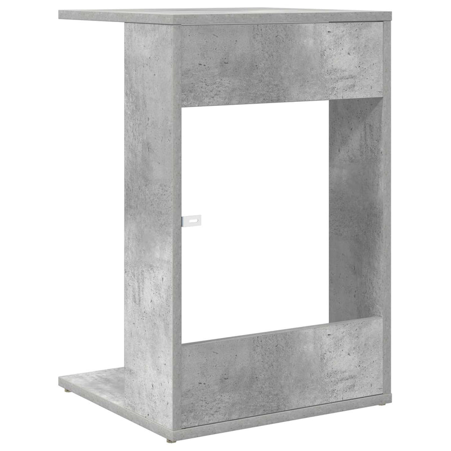 Bijzettafel Beton Grijs 40 x 38 x 62,5 cm Bewerkt hout
