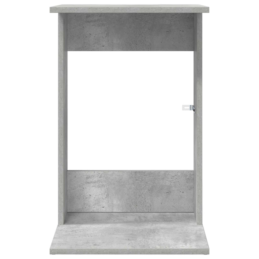 Bijzettafel Beton Grijs 40 x 38 x 62,5 cm Bewerkt hout