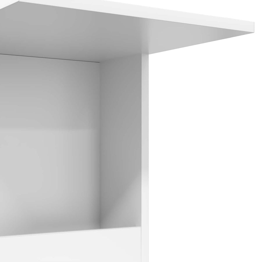 Bijzettafel met wiel Wit 40 x 35 x 60 cm Bewerkt hout