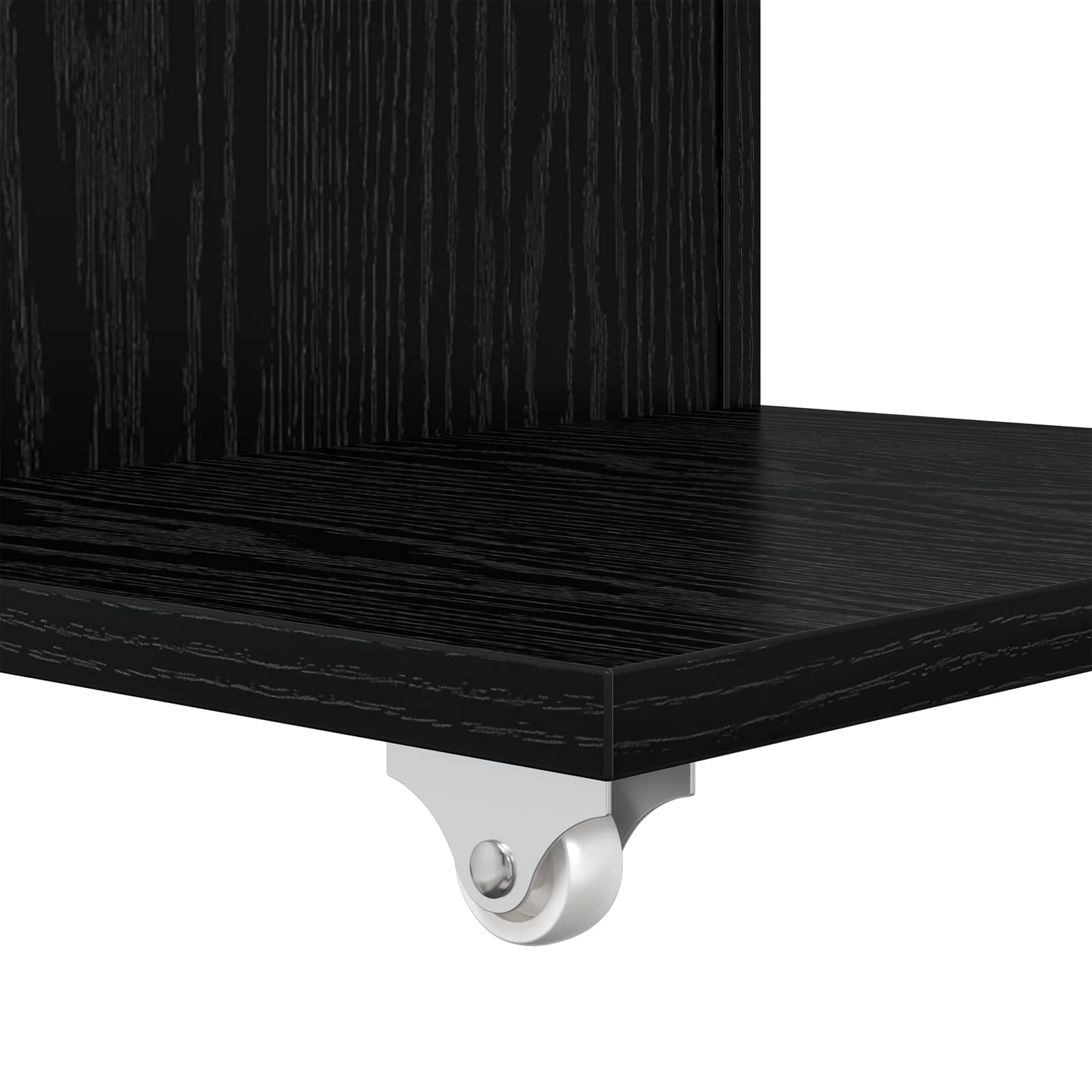 Bijzettafel met wiel Zwart Eiken 40 x 35 x 60 cm Bewerkt hout