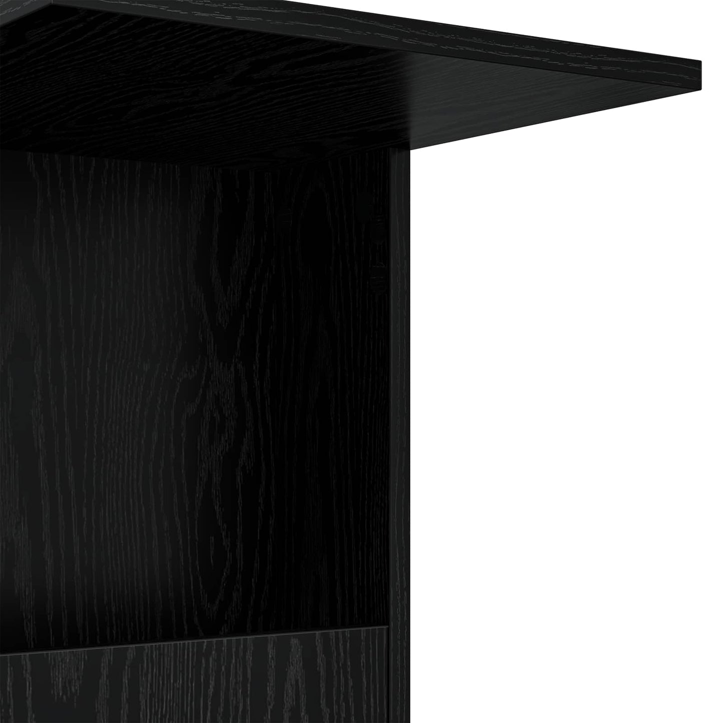 Bijzettafel met wiel Zwart Eiken 40 x 35 x 60 cm Bewerkt hout