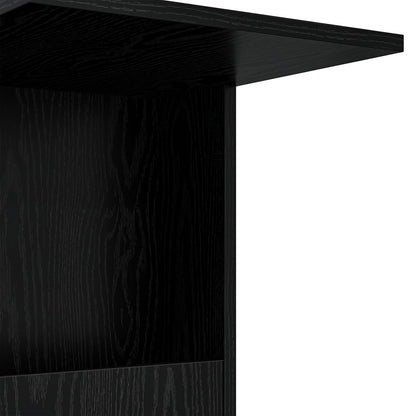 Bijzettafel met wiel Zwart Eiken 40 x 35 x 60 cm Bewerkt hout