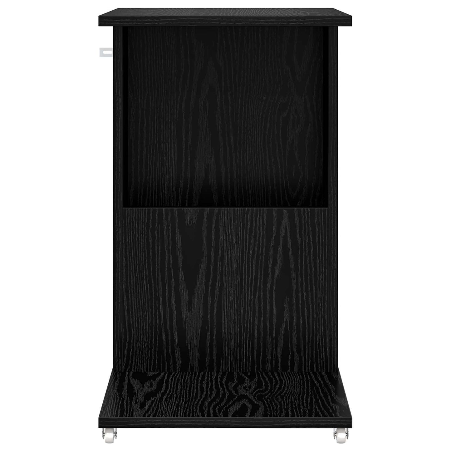 Bijzettafel met wiel Zwart Eiken 40 x 35 x 60 cm Bewerkt hout