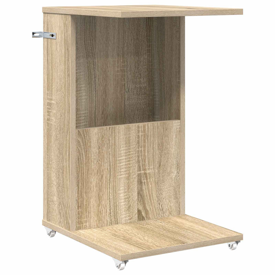 Bijzettafel met wiel Sonoma Eiken 40 x 35 x 60 cm Bewerkt hout