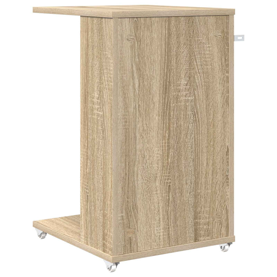 Bijzettafel met wiel Sonoma Eiken 40 x 35 x 60 cm Bewerkt hout