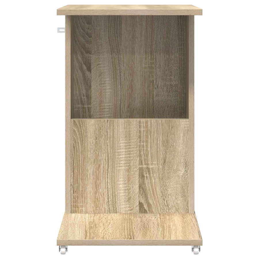 Bijzettafel met wiel Sonoma Eiken 40 x 35 x 60 cm Bewerkt hout