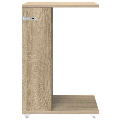Bijzettafel met wiel Sonoma Eiken 40 x 35 x 60 cm Bewerkt hout