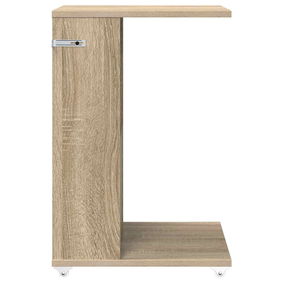 Bijzettafel met wiel Sonoma Eiken 40 x 35 x 60 cm Bewerkt hout