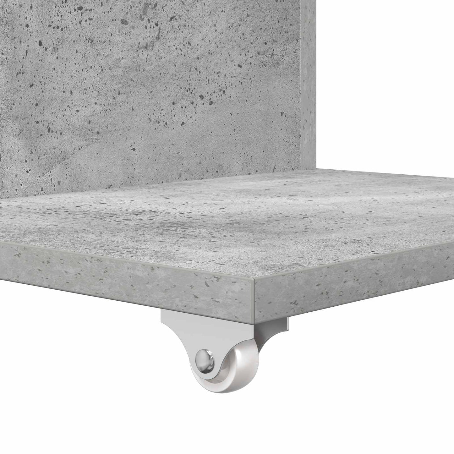 Bijzettafel met wiel Beton Grijs 40 x 35 x 60 cm Bewerkt hout