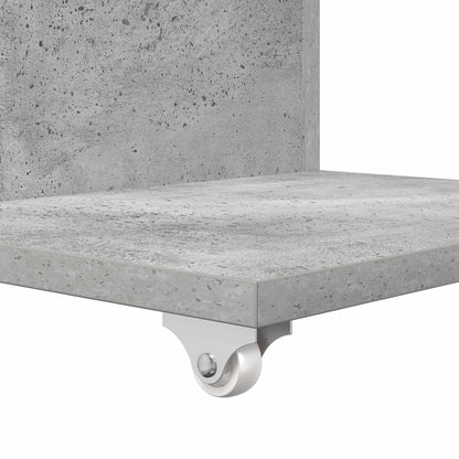 Bijzettafel met wiel Beton Grijs 40 x 35 x 60 cm Bewerkt hout