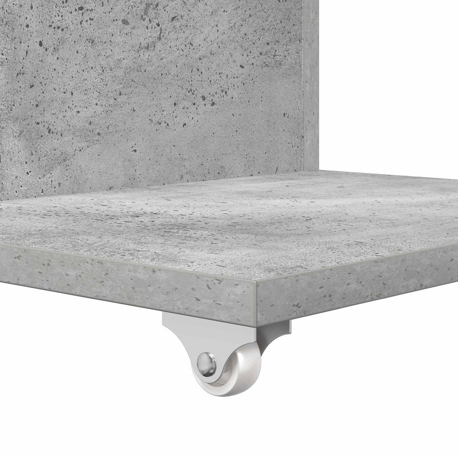 Bijzettafel met wiel Beton Grijs 40 x 35 x 60 cm Bewerkt hout