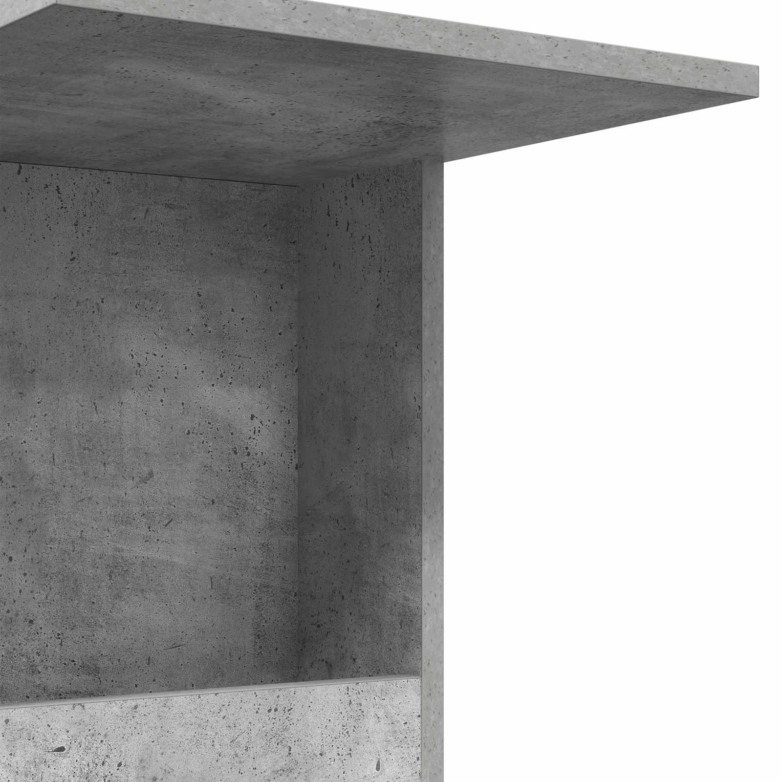 Bijzettafel met wiel Beton Grijs 40 x 35 x 60 cm Bewerkt hout