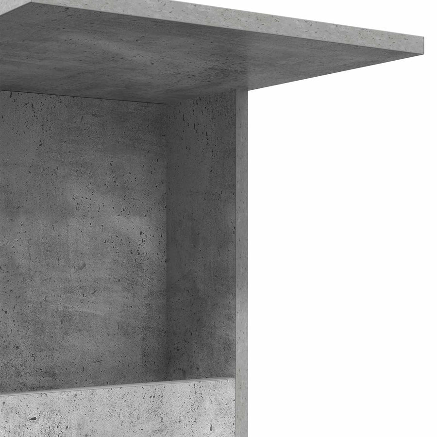Bijzettafel met wiel Beton Grijs 40 x 35 x 60 cm Bewerkt hout