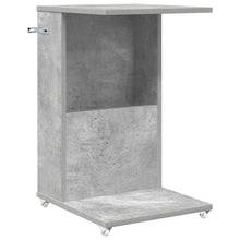 Bijzettafel met wiel Beton Grijs 40 x 35 x 60 cm Bewerkt hout