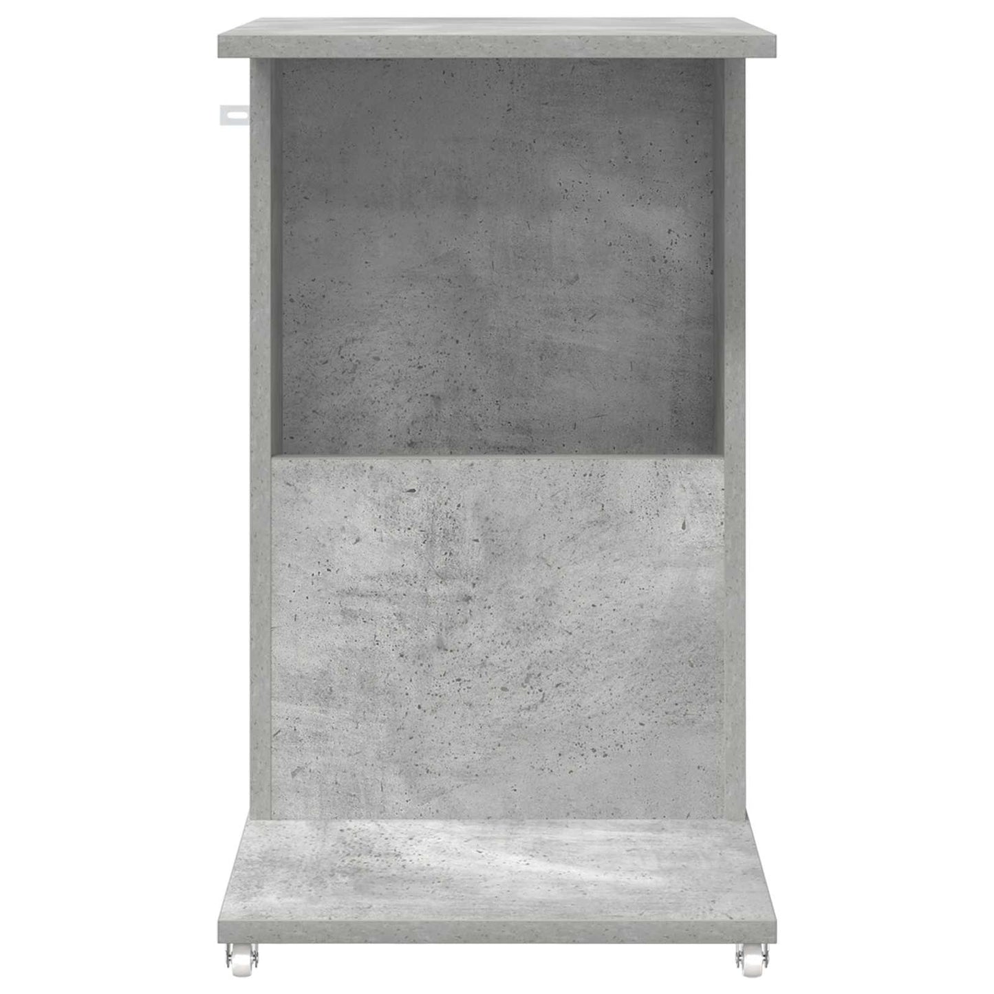 Bijzettafel met wiel Beton Grijs 40 x 35 x 60 cm Bewerkt hout