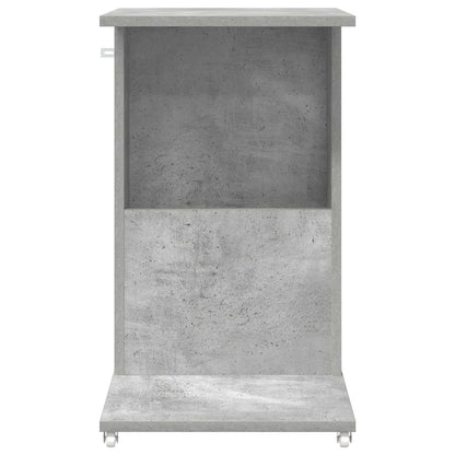 Bijzettafel met wiel Beton Grijs 40 x 35 x 60 cm Bewerkt hout