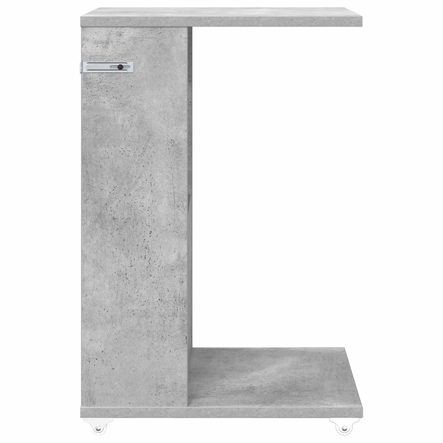 Bijzettafel met wiel Beton Grijs 40 x 35 x 60 cm Bewerkt hout