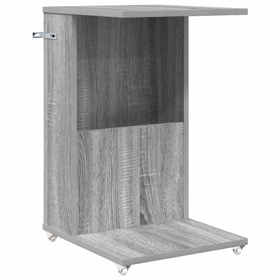 Bijzettafel met wiel Grijs Sonoma 40 x 35 x 60 cm Bewerkt hout