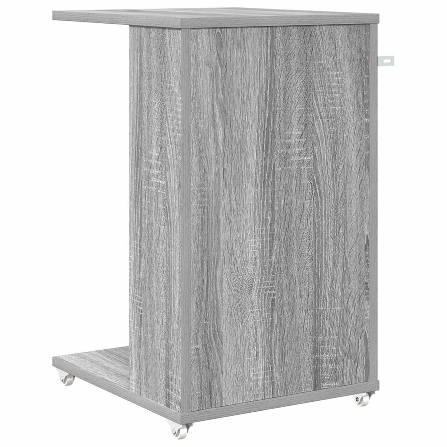 Bijzettafel met wiel Grijs Sonoma 40 x 35 x 60 cm Bewerkt hout