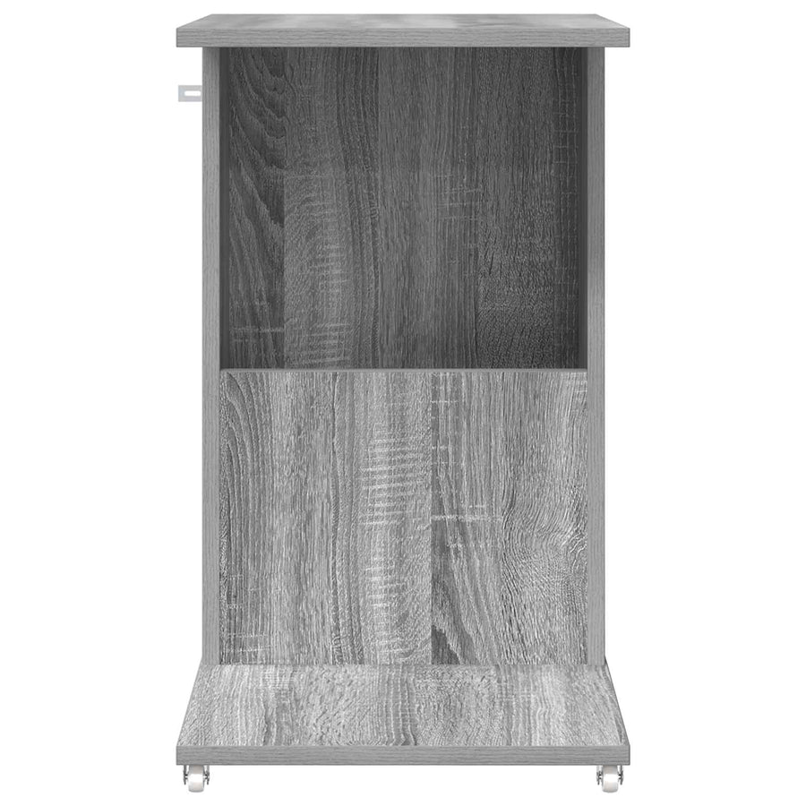Bijzettafel met wiel Grijs Sonoma 40 x 35 x 60 cm Bewerkt hout