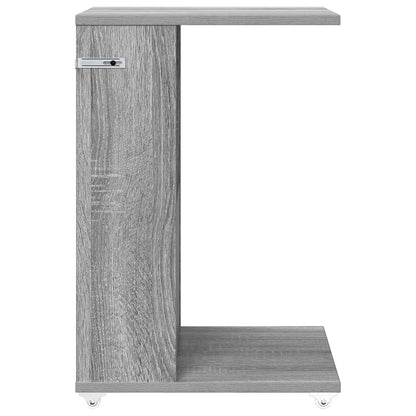 Bijzettafel met wiel Grijs Sonoma 40 x 35 x 60 cm Bewerkt hout