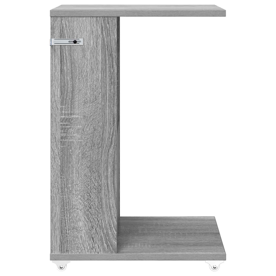Bijzettafel met wiel Grijs Sonoma 40 x 35 x 60 cm Bewerkt hout