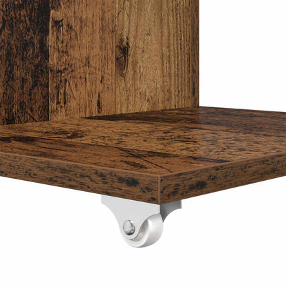 Bijzettafel met wiel Oudhout 40 x 35 x 60 cm Bewerkt hout