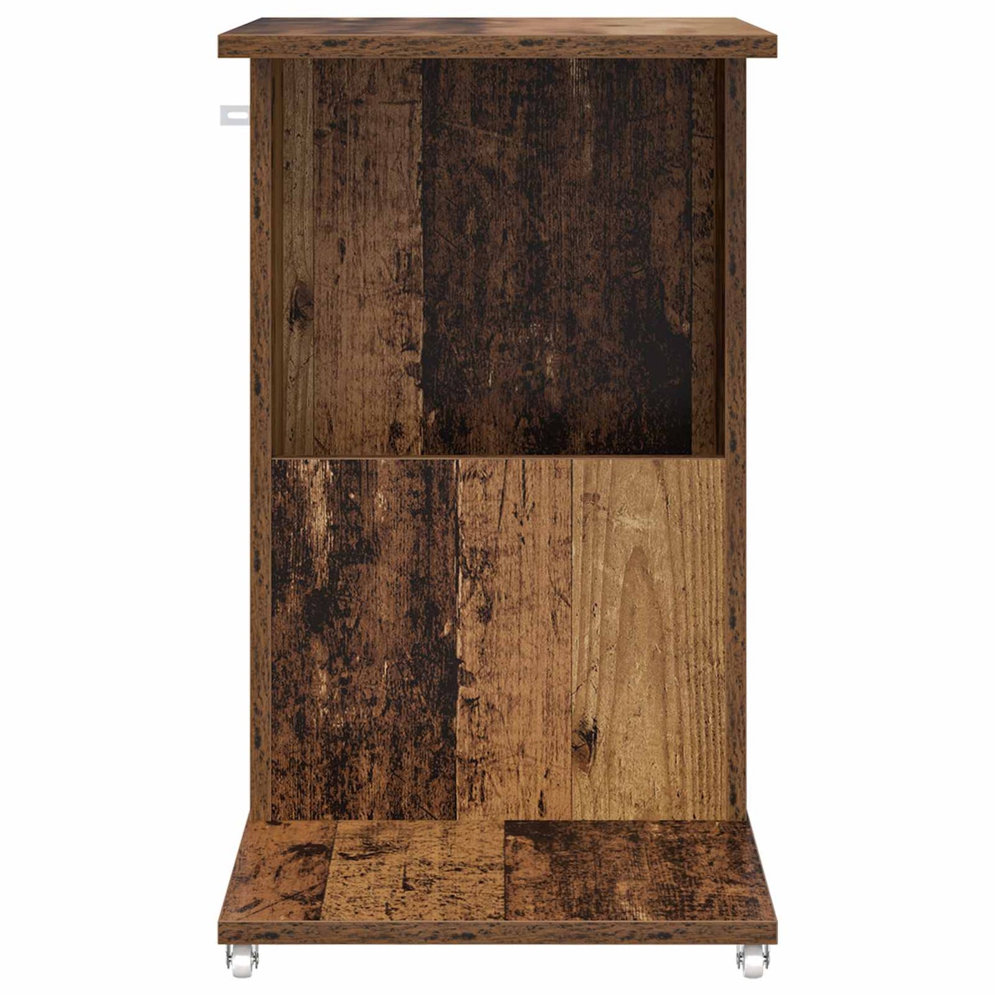 Bijzettafel met wiel Oudhout 40 x 35 x 60 cm Bewerkt hout