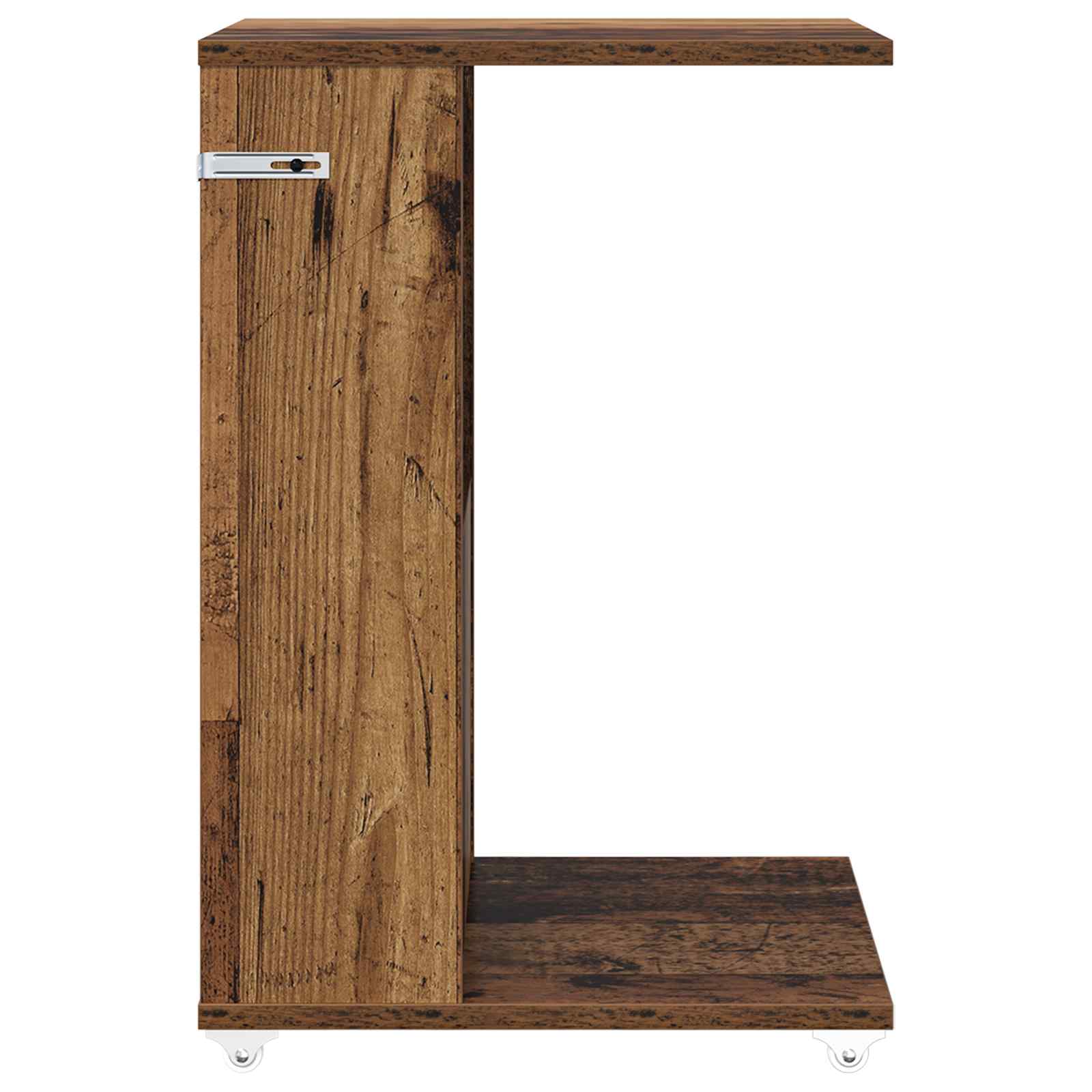 Bijzettafel met wiel Oudhout 40 x 35 x 60 cm Bewerkt hout