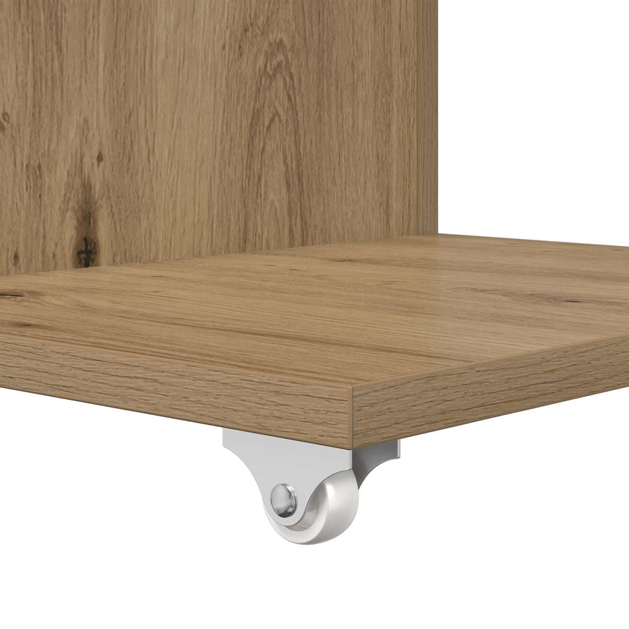 Bijzettafel met wiel Artisan Eiken 40 x 35 x 60 cm Bewerkt hout