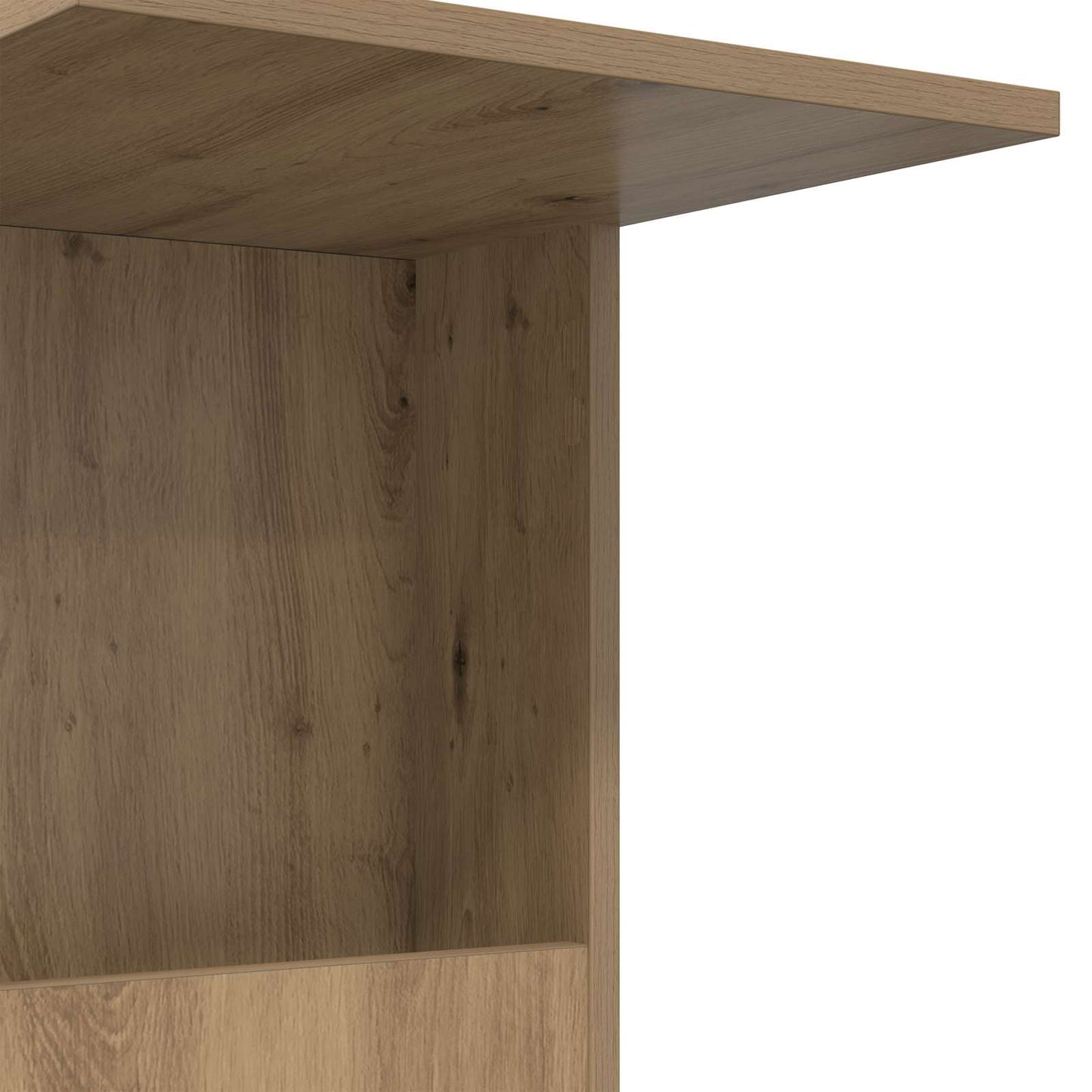Bijzettafel met wiel Artisan Eiken 40 x 35 x 60 cm Bewerkt hout
