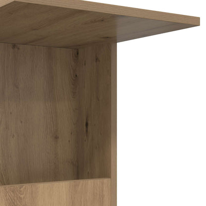 Bijzettafel met wiel Artisan Eiken 40 x 35 x 60 cm Bewerkt hout
