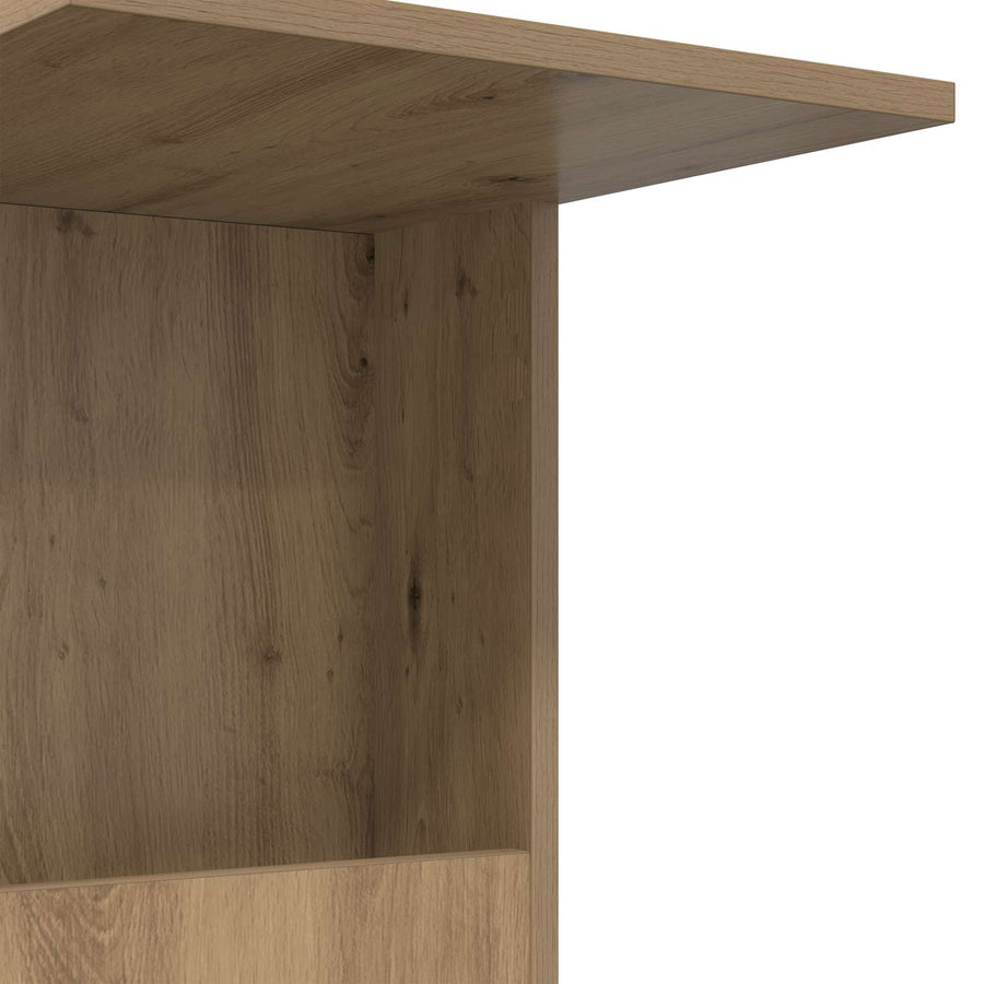 Bijzettafel met wiel Artisan Eiken 40 x 35 x 60 cm Bewerkt hout