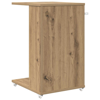 Bijzettafel met wiel Artisan Eiken 40 x 35 x 60 cm Bewerkt hout