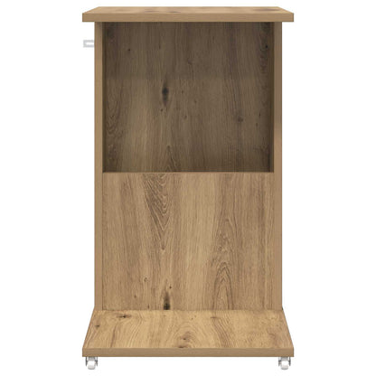 Bijzettafel met wiel Artisan Eiken 40 x 35 x 60 cm Bewerkt hout