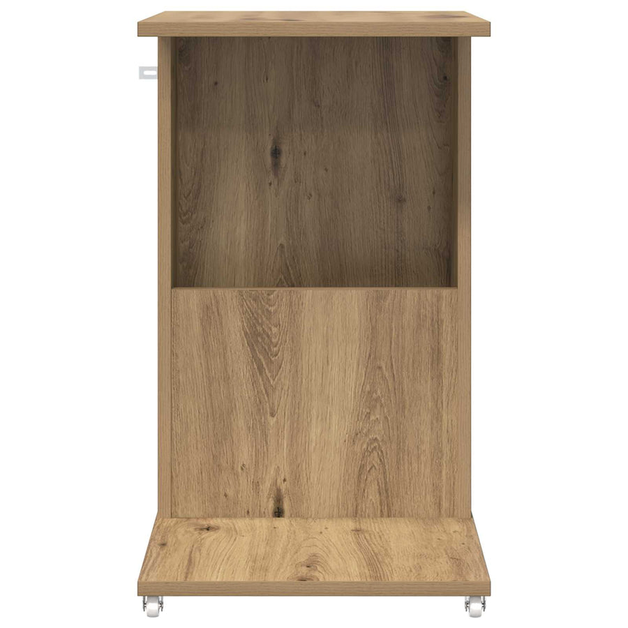 Bijzettafel met wiel Artisan Eiken 40 x 35 x 60 cm Bewerkt hout