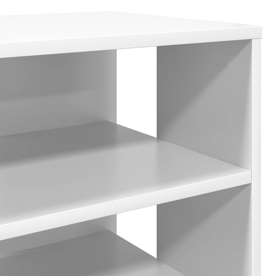 Schoenenkast met plank met opslag 2 pcs Wit Bewerkt hout