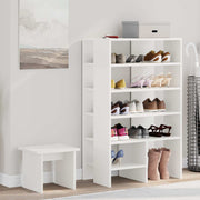 Schoenenkast 62x35x100 cm wit bewerkt hout