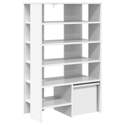 Schoenenkast met plank met opslag 2 pcs Wit Bewerkt hout