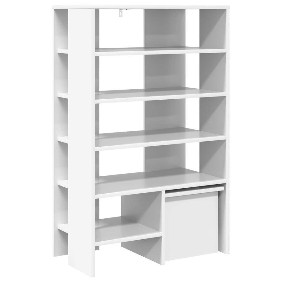 Schoenenkast met plank met opslag 2 pcs Wit Bewerkt hout