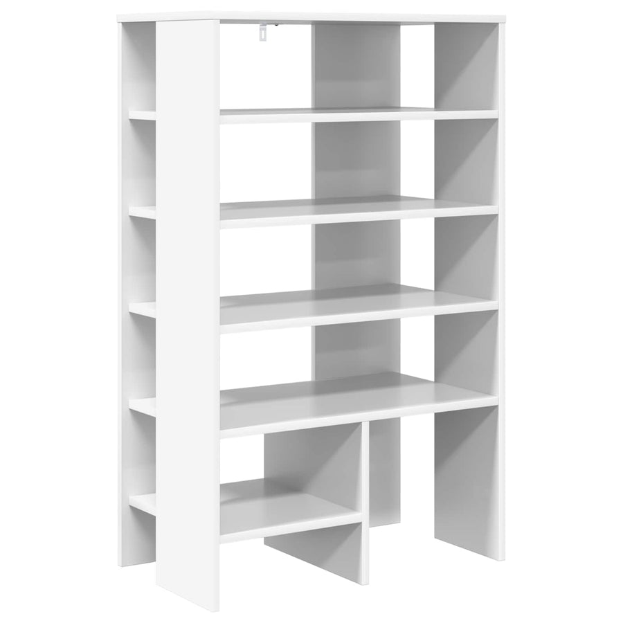 Schoenenkast met plank met opslag 2 pcs Wit Bewerkt hout