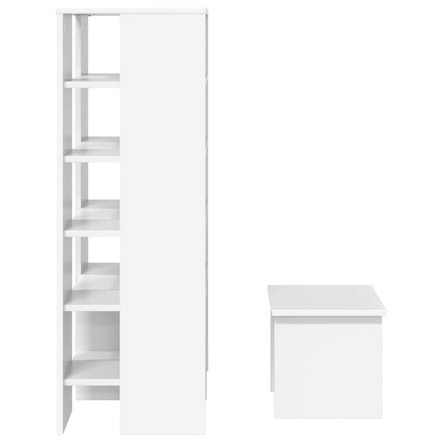 Schoenenkast met plank met opslag 2 pcs Wit Bewerkt hout