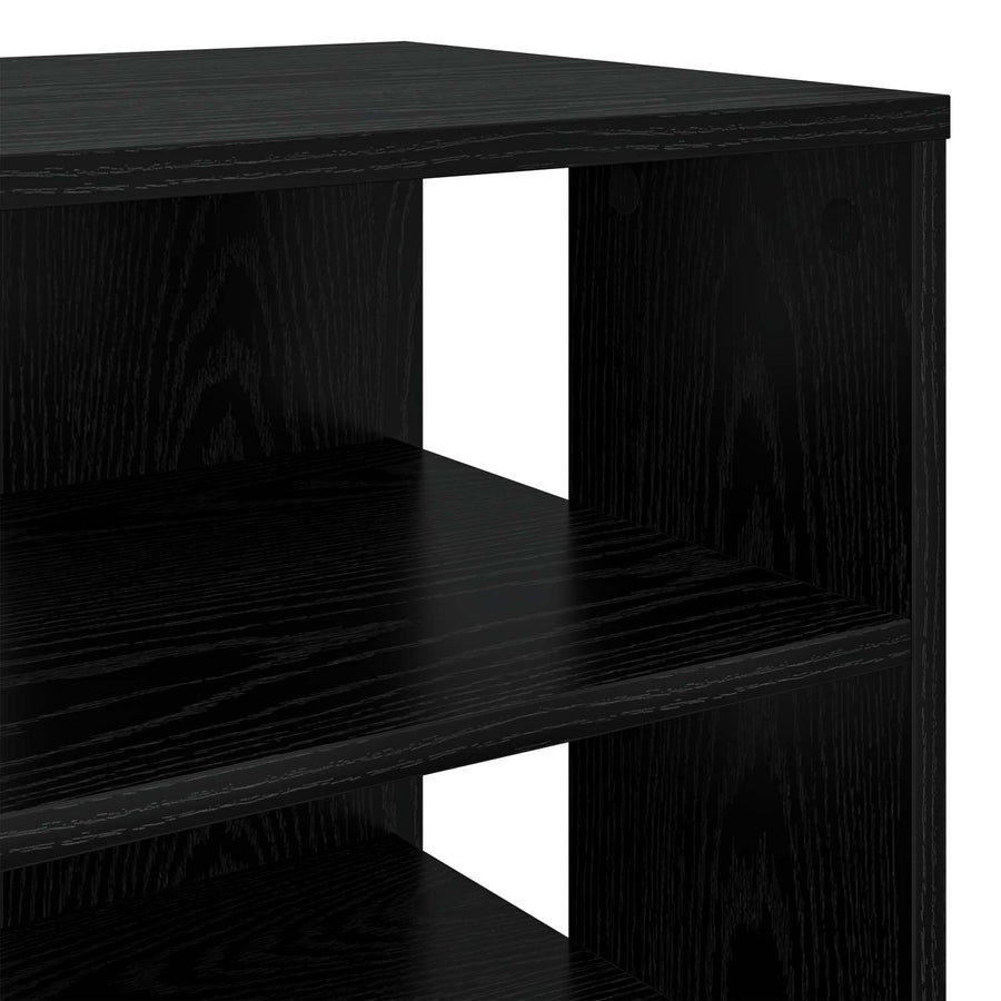 Schoenenkast met plank 2 pcs Zwart Eiken Bewerkt hout