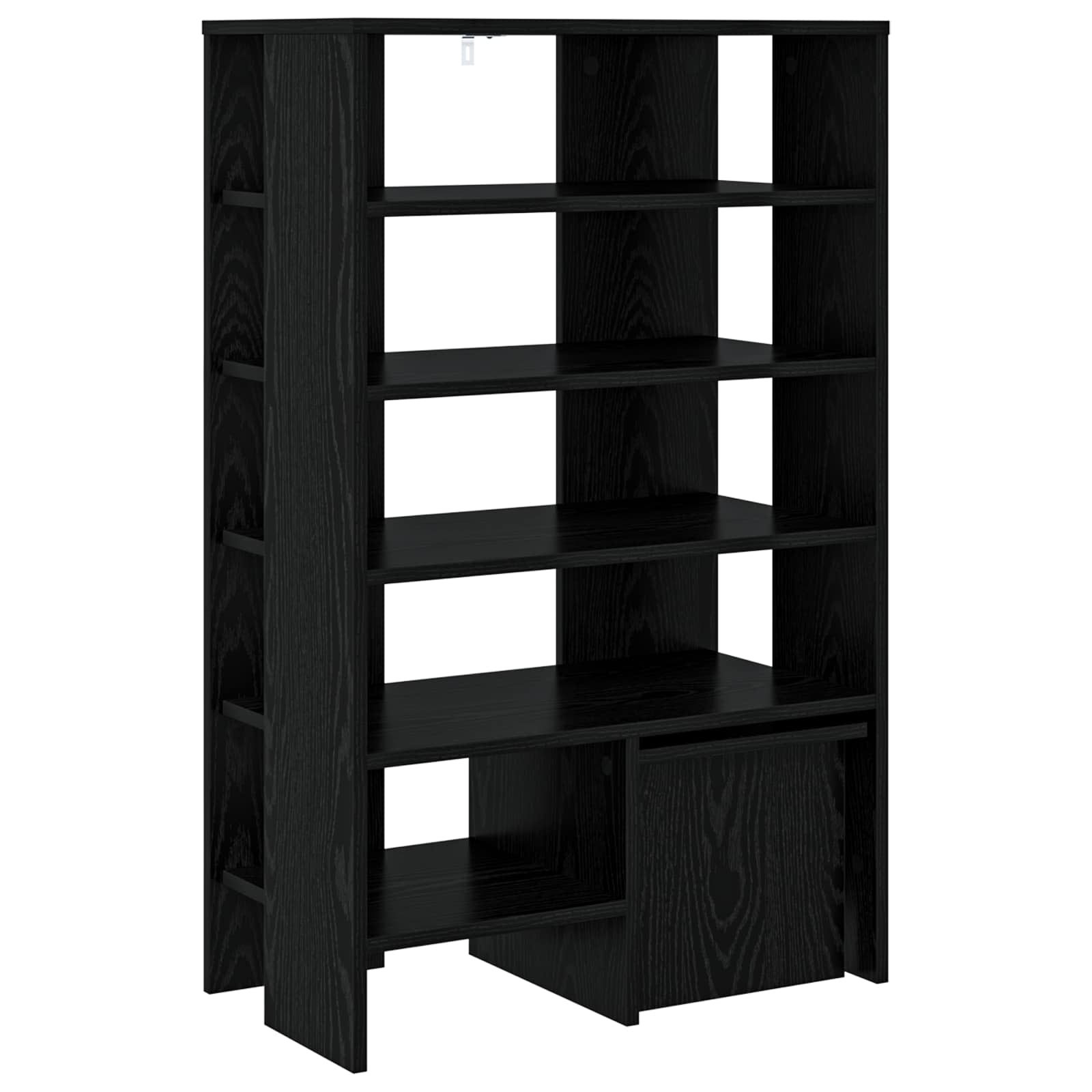Schoenenkast met plank 2 pcs Zwart Eiken Bewerkt hout